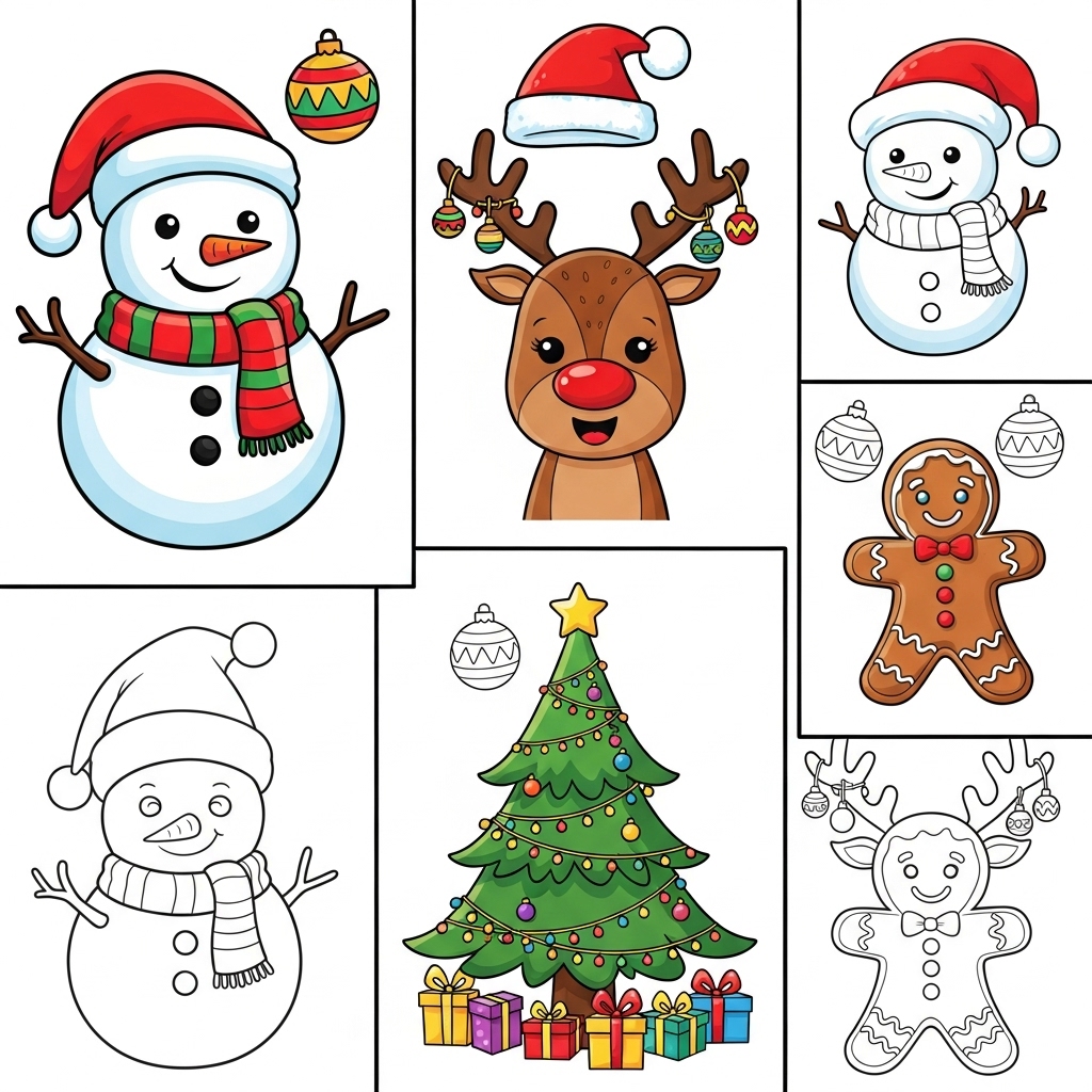 coloring Christmas cards for kids”